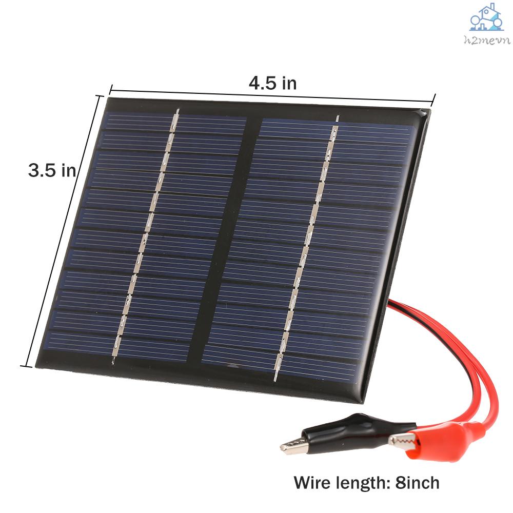 Tấm sạc năng lượng mặt trời 1.5W/12V có kẹp cá sấu