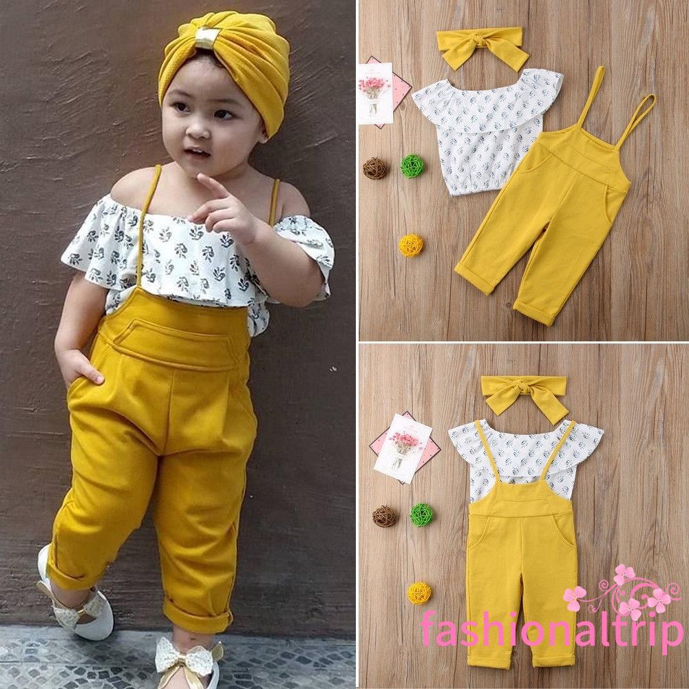 Set Áo Trễ Vai + Quần Legging Dài Thời Trang Mùa Hè Cho Bé Gái