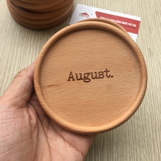 Lót ly gỗ tự nhiên khắc tên theo yêu cầu lấy ngay