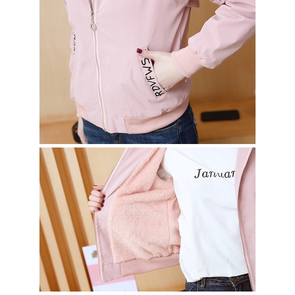 Áo khoác lót bông mềm có nón trùm phong cách Hàn Quốc trẻ trung cho nữ | BigBuy360 - bigbuy360.vn