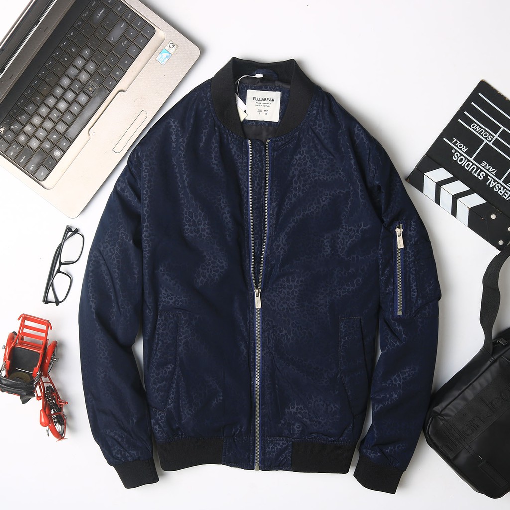 Áo khoác gió nam cổ bomber hàng việt nam xuất khẩu hiệu pull and bear