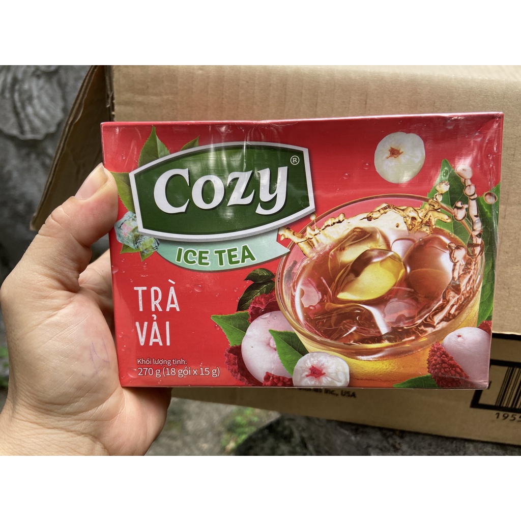 TRÀ COZY ICETEA HOÀ TAN HƯƠNG VẢI 270G 18 gói x 15g