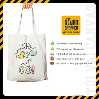 Túi vải Canvas Let's Go Travel-TT020 size 35x40cm chất liệu Cotton-khoá kéo-tiện lợi - STORMBREAKER