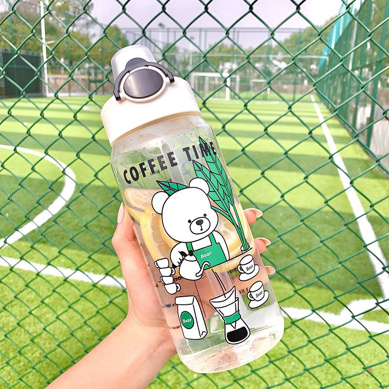 Bình nước dung tích 800ml kèm ống hút tiện dụng - UniLabel