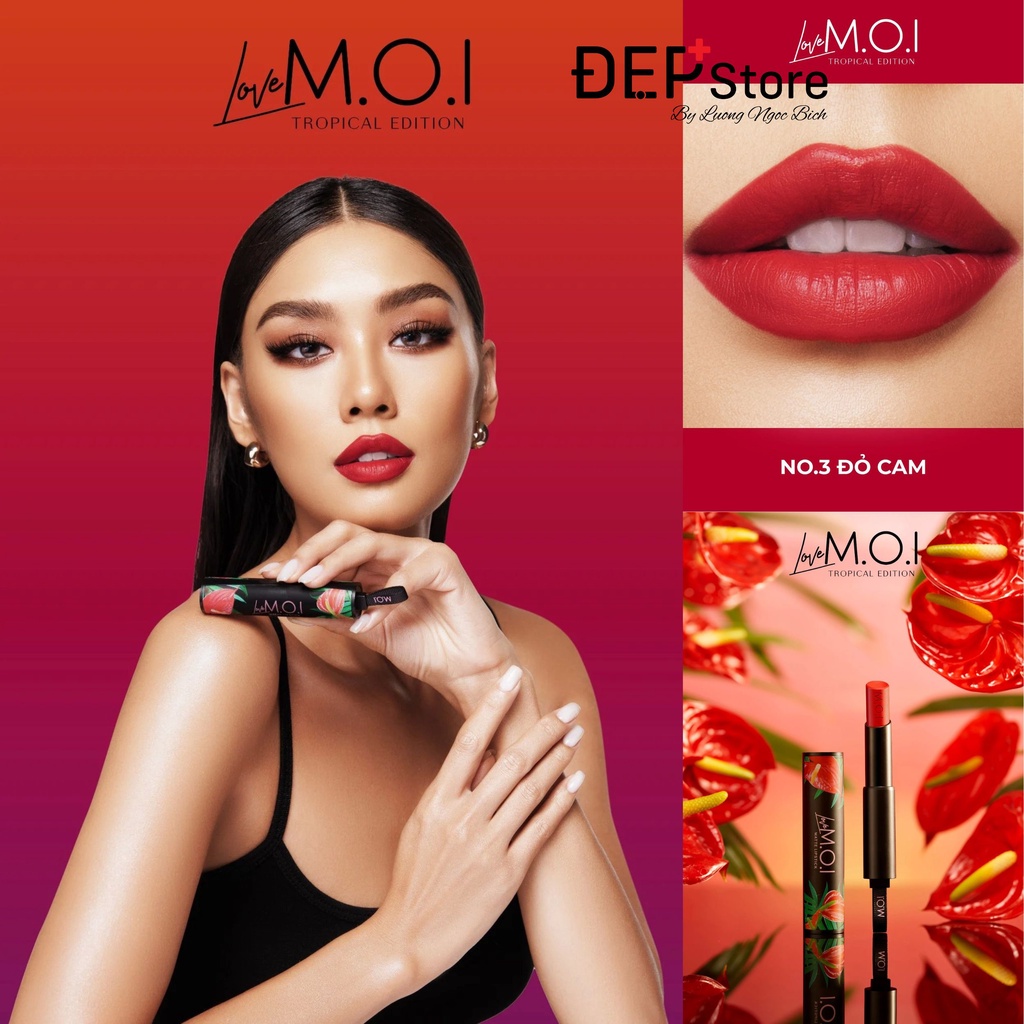 Son Môi Lì MOI Cosmetics nhiều dưỡng bám màu 6-8 tiếng 4g