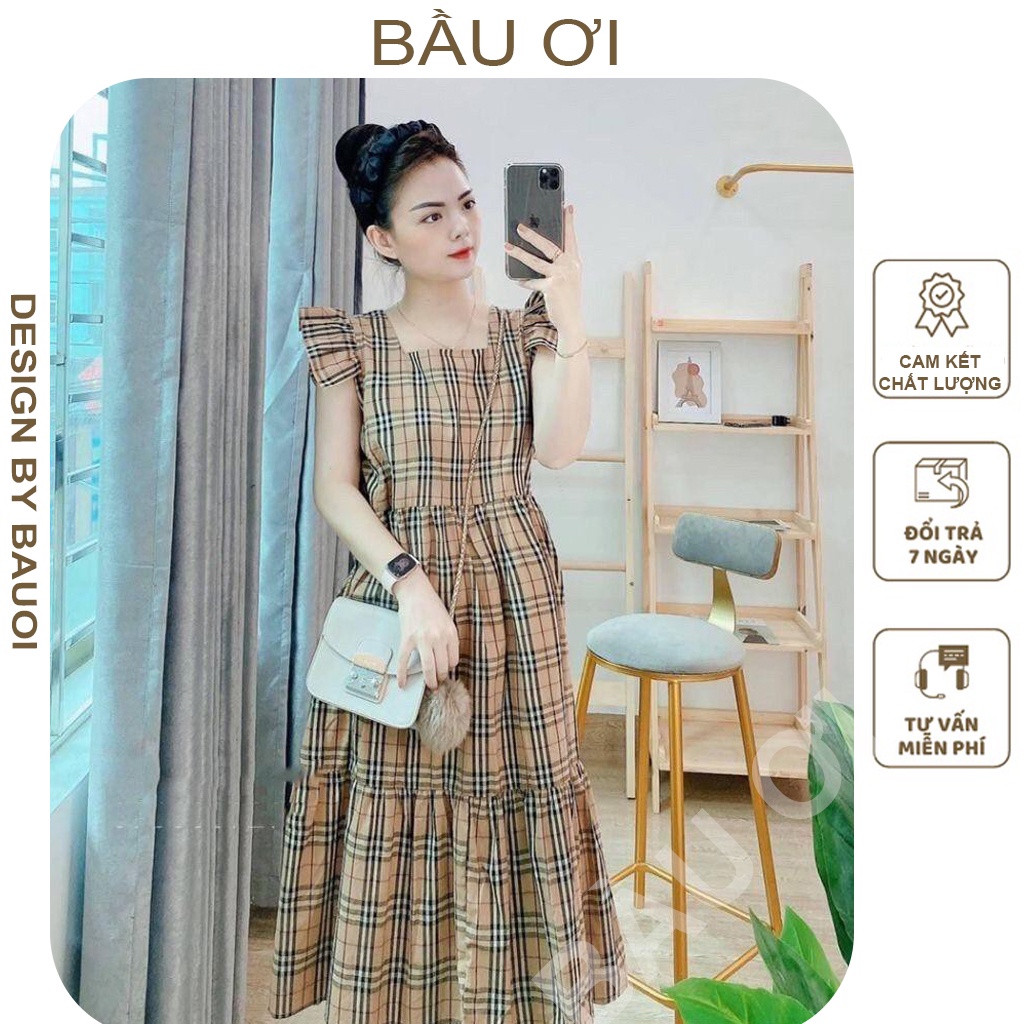 [BAUOII V45] VÁY BẦU MÙA HÈ TAY BÈO CÁNH TIÊN - ĐẦM BẦU KẺ NÂU SANG CHẢNH,XINH XẮN MẶC ĐI LÀM ĐI CHƠI ĐỀU ĐƯỢC
