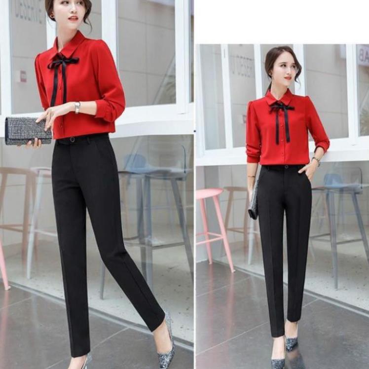 Quần tây nữ đi hoc lưng cao ống đứng đẹp [HÀNG VNXK] Quần tây nữ công sở cạp cao màu đen đi học đi làm cực xinh