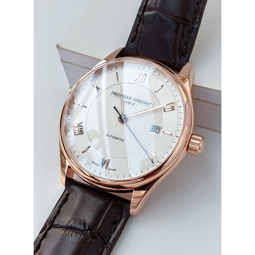 Đồng hồ nam chính hãng Frederique Constant - Máy cơ tự động - Kính Sapphire - Dây da