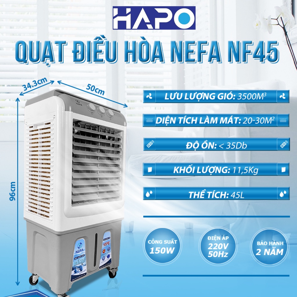 Quạt Điều Hòa NF45C Làm Dịu Không Khí, Quạt Hơi Nước Dung Tích 45L NEFA