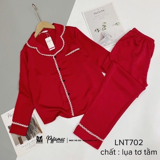 Bộ Pijama Bộ Ngủ Lụa Ren Tay Dài