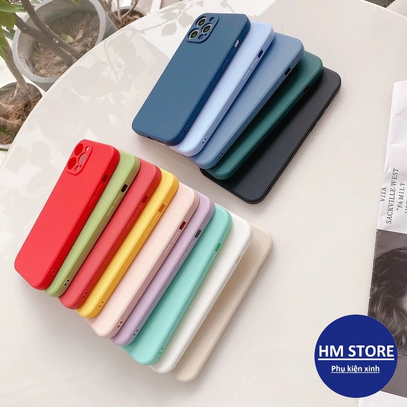 Ốp lưng Trơn cạnh vuông bảo vệ camera 6/6plus/6s/6splus/7/7plus/8/8plus/x/xr/xs/11/12/13/pro/max/plus/promax
