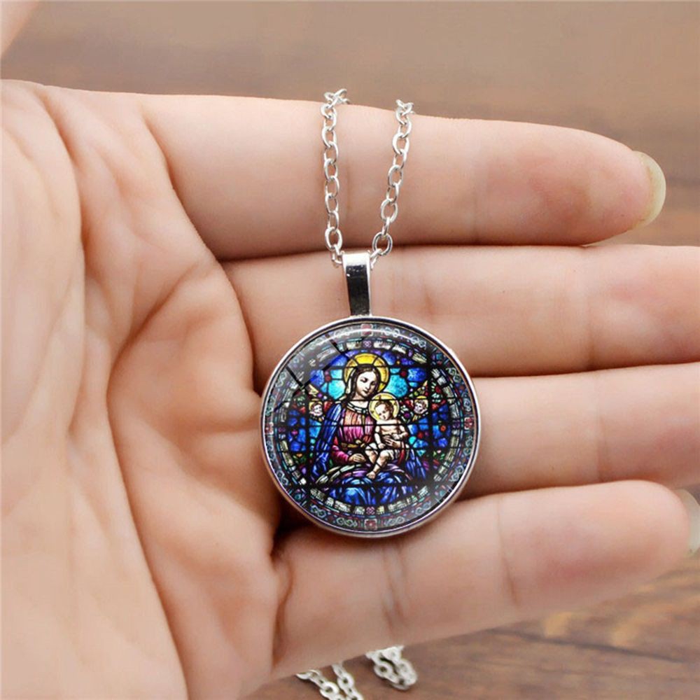 Dây chuyền mặt đá thủy tinh họa tiết Giáng Sinh theo phong cách Steampunk Punk