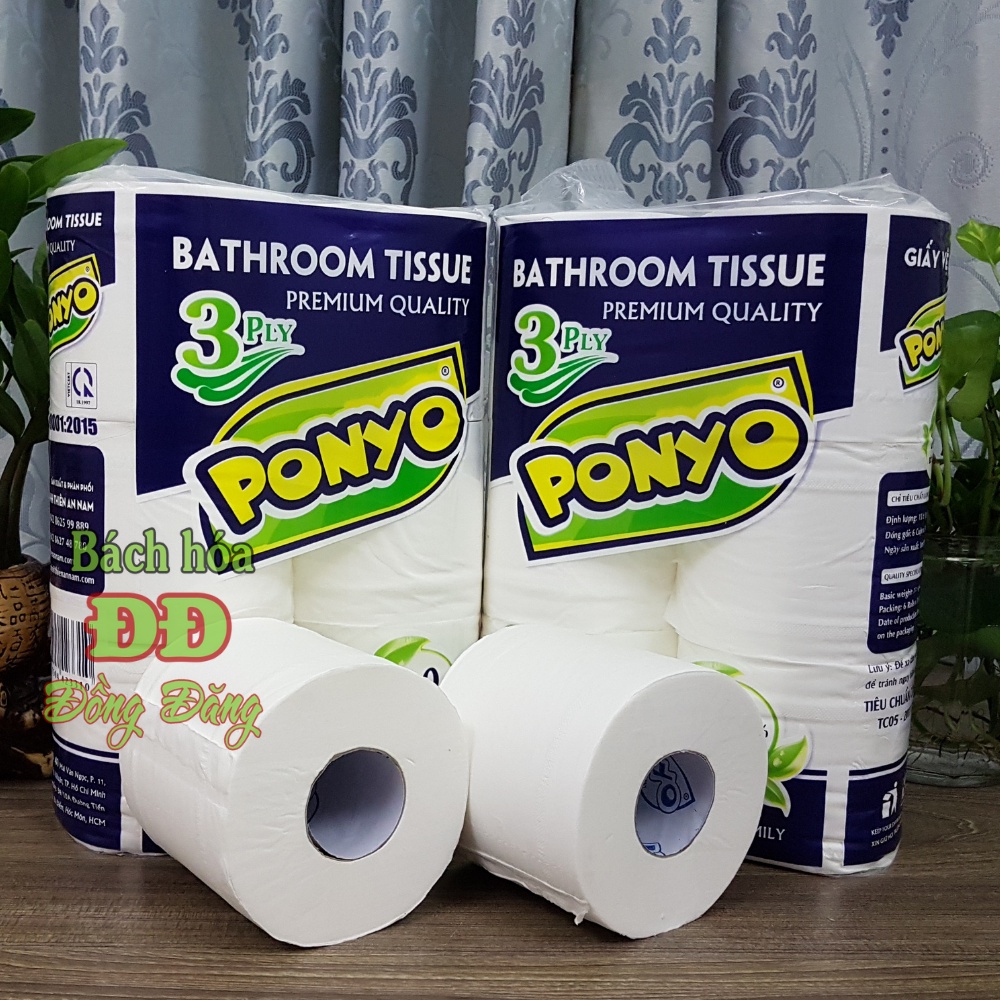 Giấy vệ sinh PONYO Premium cao cấp 3 lớp - nguyên liệu nhập khẩu Indo siêu mềm mịn