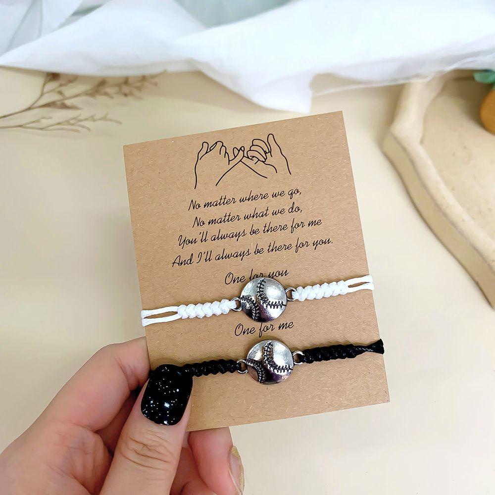 Set 2 Vòng Tay Dây Thừng Gắn Quả Bóng Chuyền Độc Đáo Cho Cặp Đôi