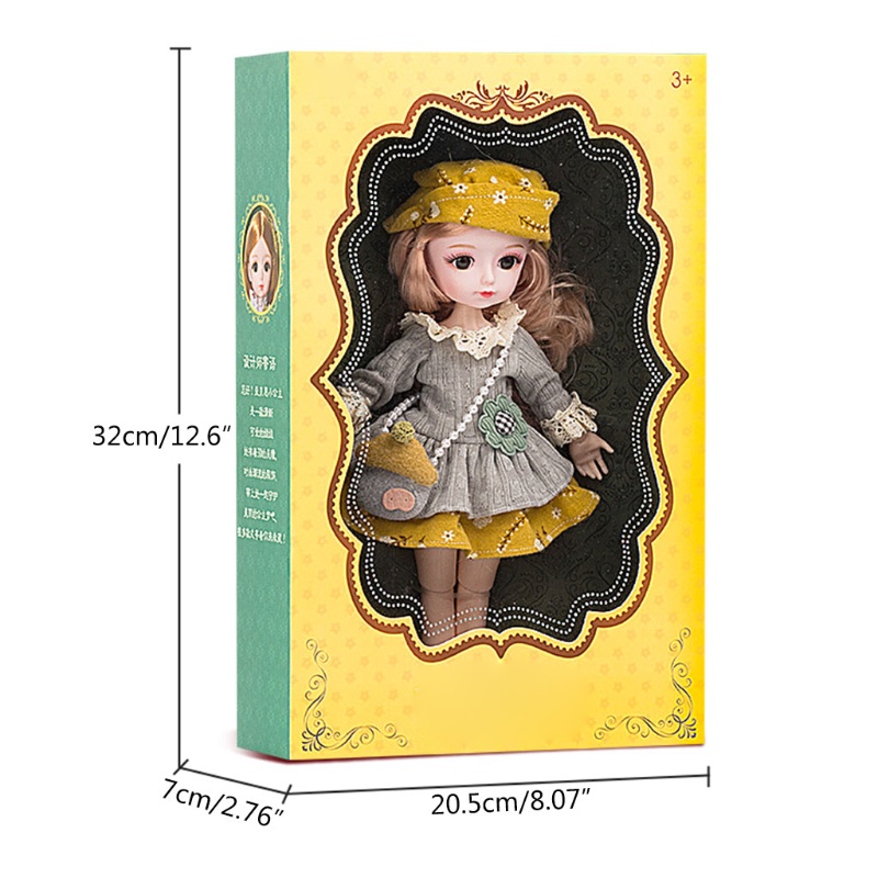 Búp Bê Mắt Nâu 3D 26cm 10 Inch Trang Trí Phòng Bé Gái