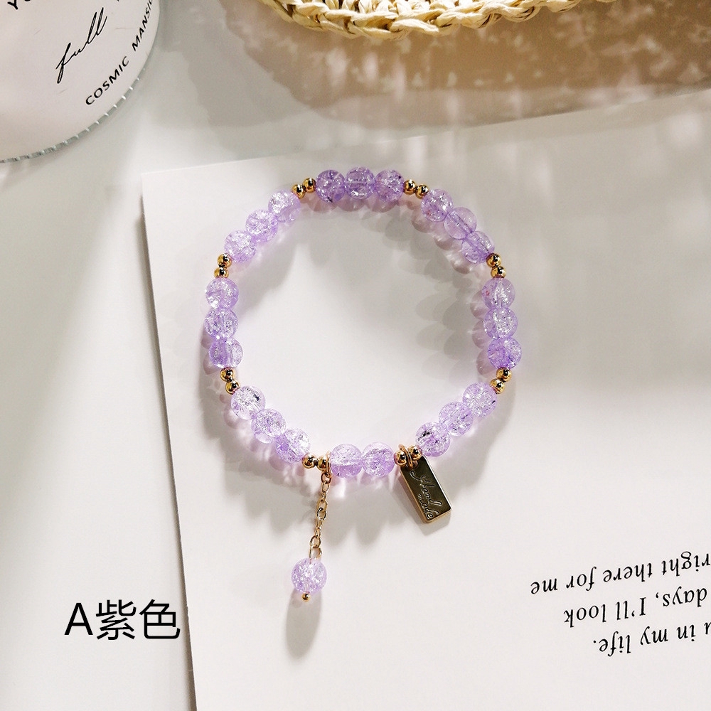 Vòng tay chuỗi hạt đá pha lê tự nhiên cao cấp theo phong cách hàn quốc | BigBuy360 - bigbuy360.vn