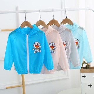 Áo chống nắng trẻ em nhiều màu hoạ tiết Doraemon cho bé trai & bé gái cao 90-130cm (Nặng từ 10-25kg) (D00774)