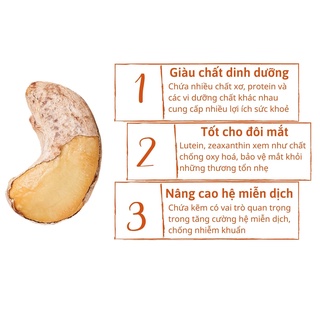 Hạt điều rang muối nguyên hạt còn vỏ lụa 500gr