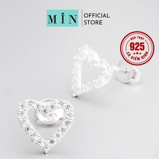 (Clip + Ảnh thật) Khuyên tai bạc nữ S925 MIN hình trái tim