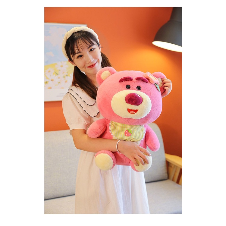 Gấu Lotso Dâu Hồng - Gấu Bông Dâu Lotso Huggin Bear Dâu