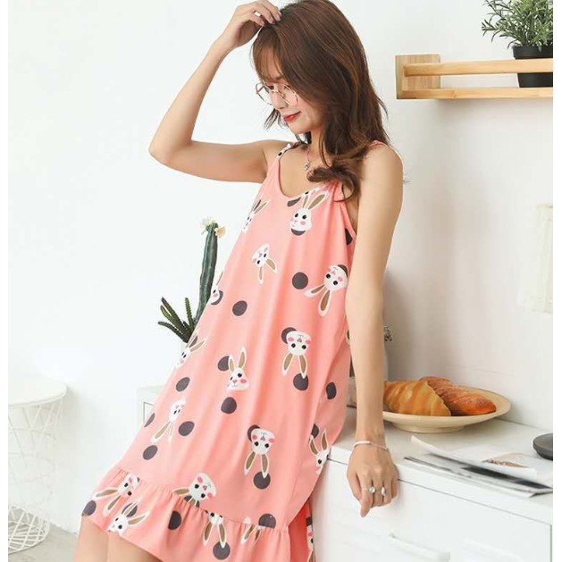 [TẶNG KÈM BỊT MẮT] Váy ngủ cotton cute siêu thoáng mát | BigBuy360 - bigbuy360.vn