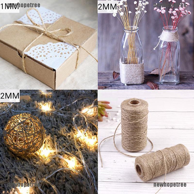 Cuộn dây thừng khô tự nhiên dài 100m dùng cho trang trí đồ và thủ công DIY