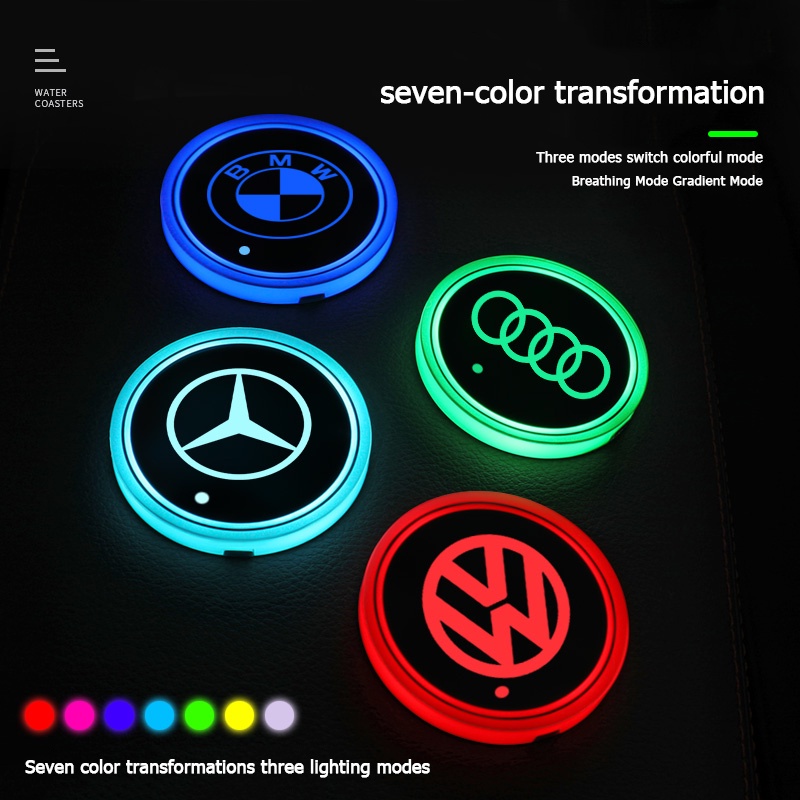 1 Đế Lót Ly Chống Trượt Có Đèn LED Phát Sáng Cho MG ZS MG RX5 MG5 MG6