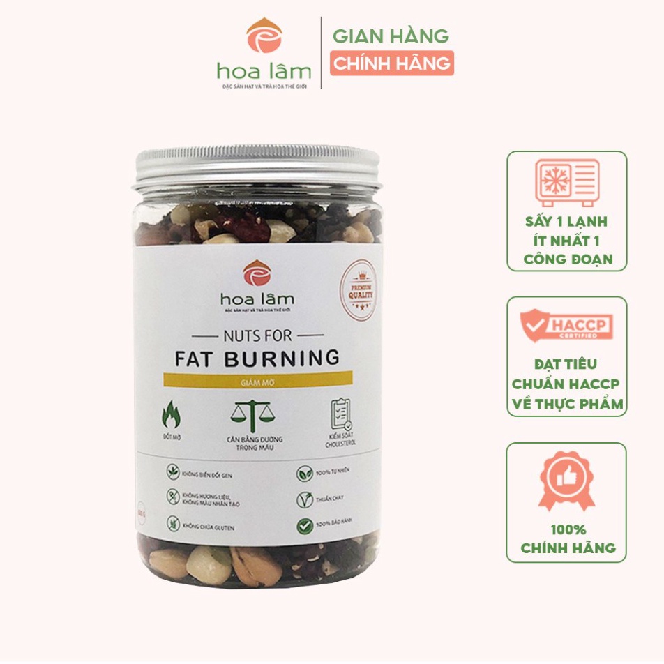 Hạt dinh dưỡng Hoa Lâm Nuts for Fat Burning hỗ trợ giảm mỡ hiệu quả cho người 30-45 tuổi 500g