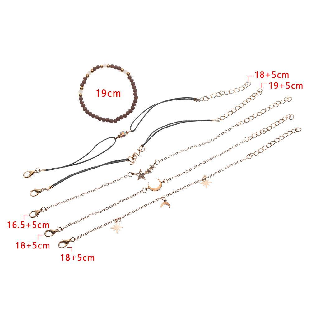 Set 6 Vòng Tay Phong Cách Retro Thời Trang Cho Nữ|Chuỗi Hạt Cườm