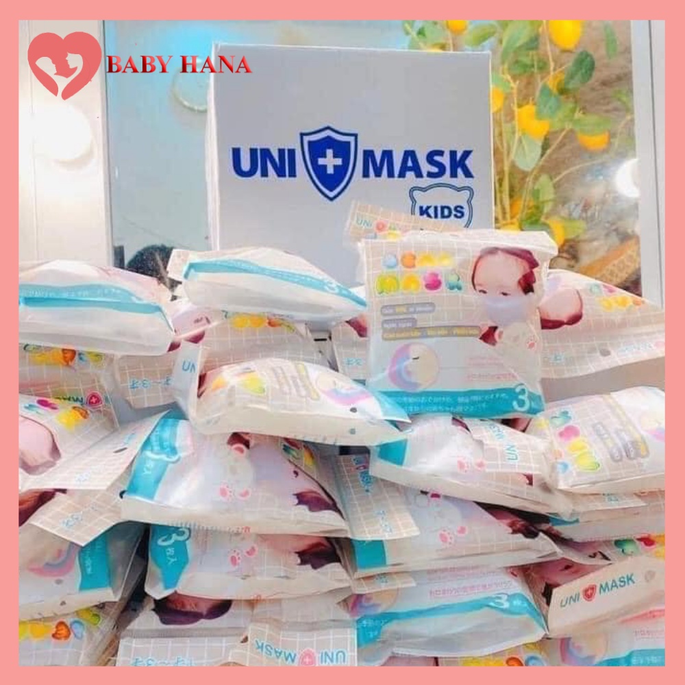 Set 3 Chiếc Khẩu Trang Gấu 3D Kháng Khuẩn Uni Mask Cho Bé, Khẩu Trang chống Bụi Mịn Và Kháng Khuẩn Cho Bé 0-3 Tuổi