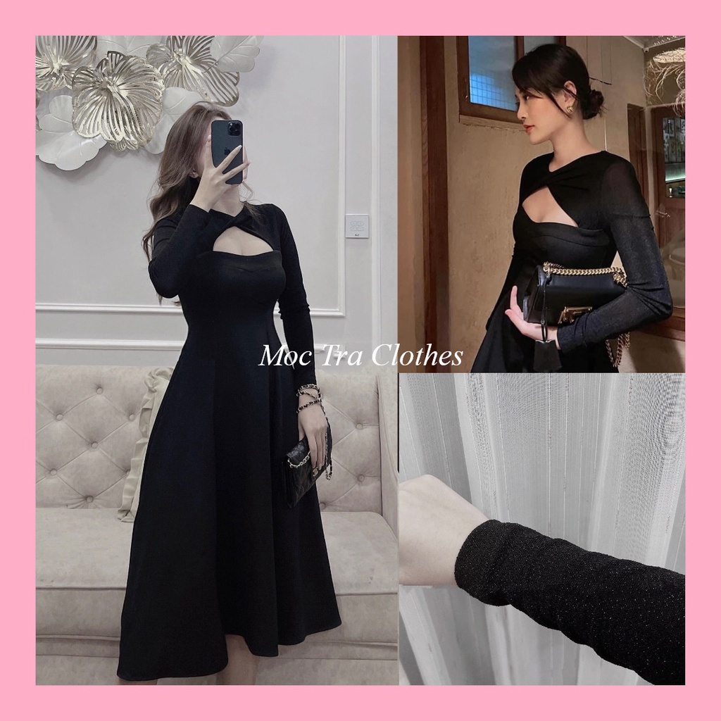 ¤✣☋Đầm maxi nữ Loại 1 thiết kế khoét ngực dáng dài xòe nhẹ tiểu thư siêu xinh, Váy dự tiệc sang trọng