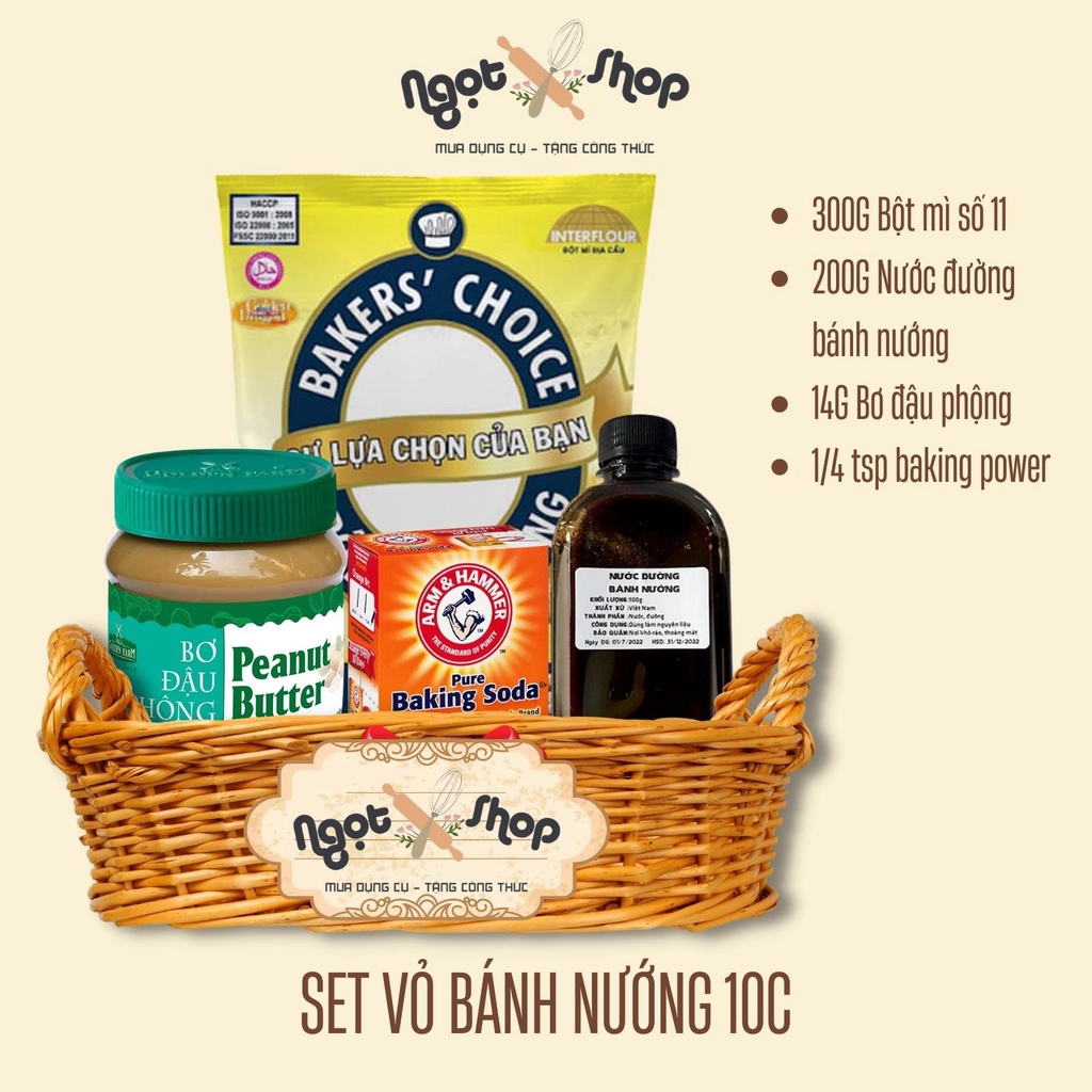 Nguyên liệu vỏ bánh nướng trung thu 10 chiếc 150g