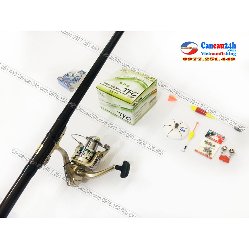 Bộ cần câu lục Superpro CXT 360-390-420 + Máy câu cá Yolo TFC5000
