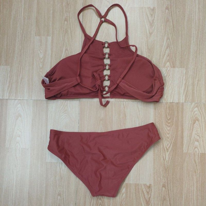 Bikini HAI MẢNH nữ đẹp nâu tây khuyên tròn phối dây sang chảnh chống nóng SPF50+, UV100, VNXK XHI19 | BigBuy360 - bigbuy360.vn