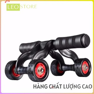 Con lăn dụng cụ tập cơ bụng 4 bánh cao cấp (tặng kèm thảm), tăng cơ bụng tay lưng, tạo múi cơ tập gym tại nhà