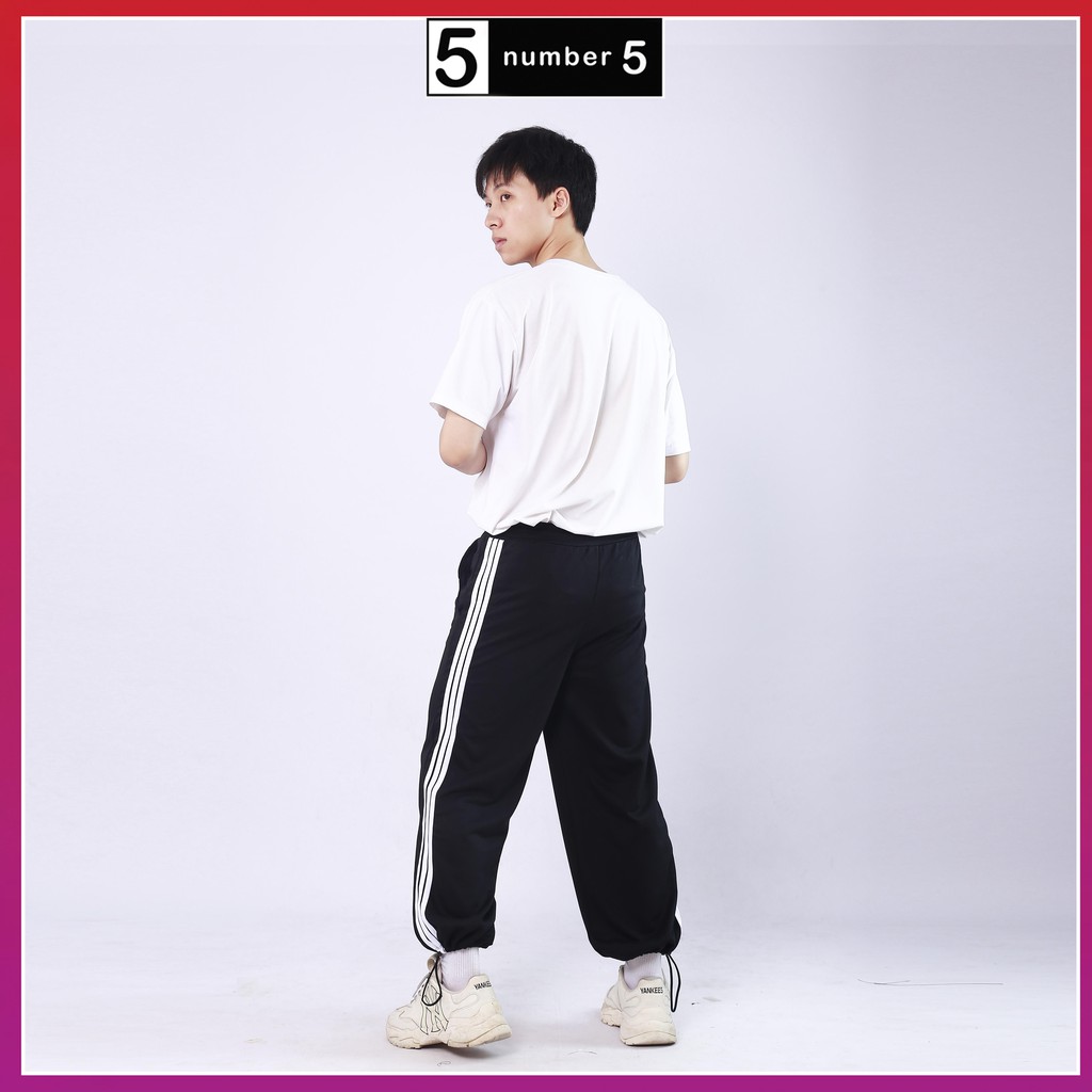 Quần Jogger Nỉ Dày Dặn 3 Sọc NUMBER5 Form Ống Rộng Để Suông Hoặc Rút Dây Bo Gấu Vải Mịn Mềm [JDR]
