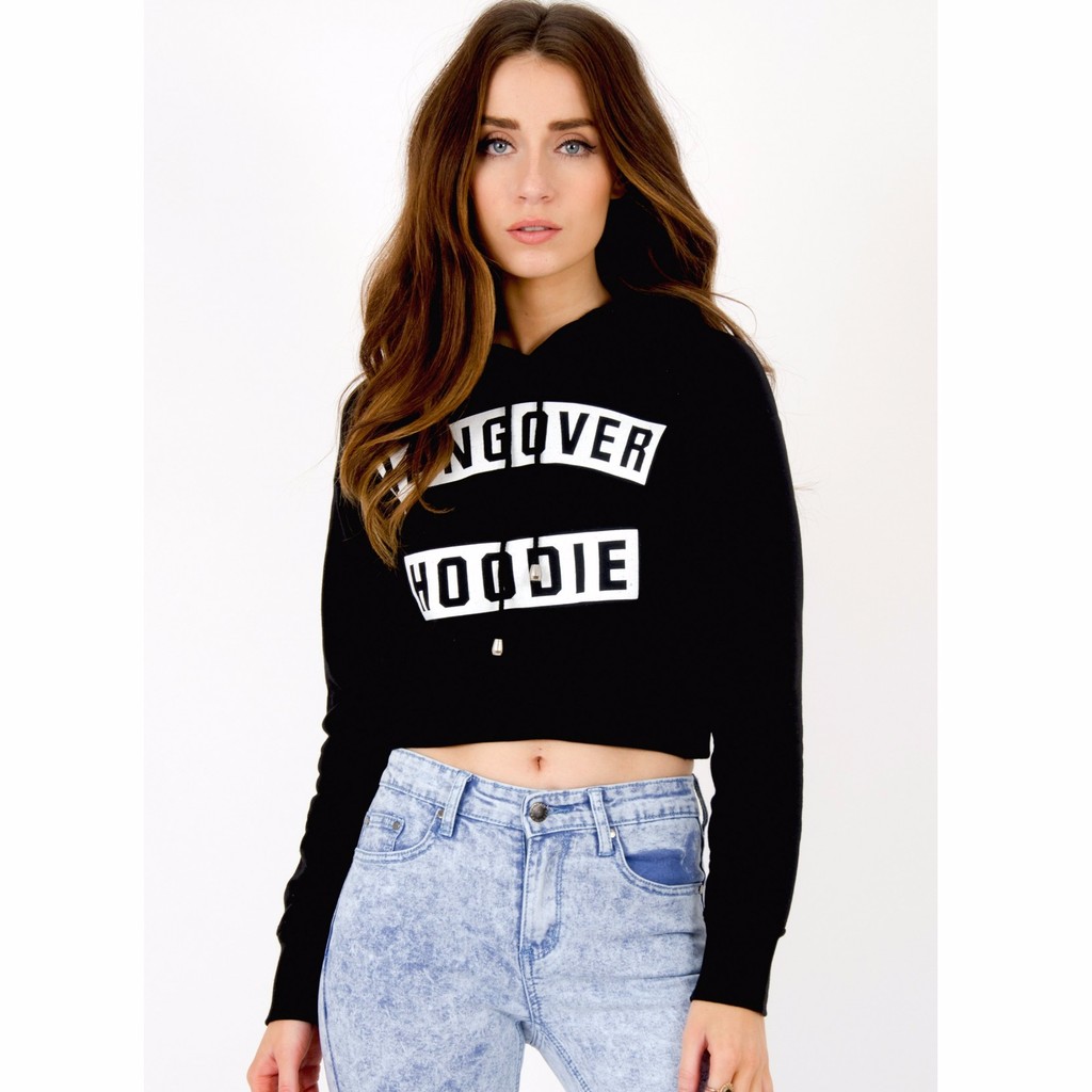Áo hoodie croptop có mũ