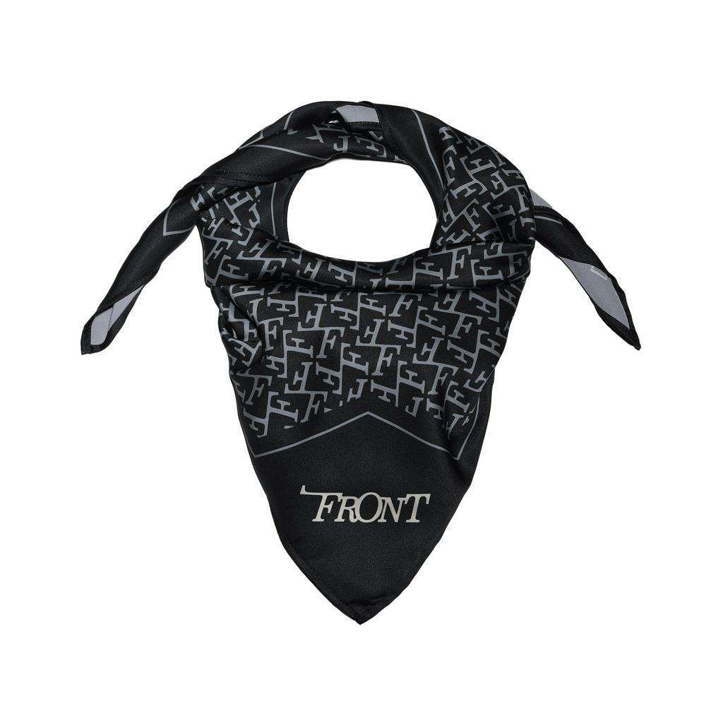 FRONT The Knight F Abundant Square Scarf D523 - BLACK ♟ Khăn FRONT chất liệu lụa Latin màu đen