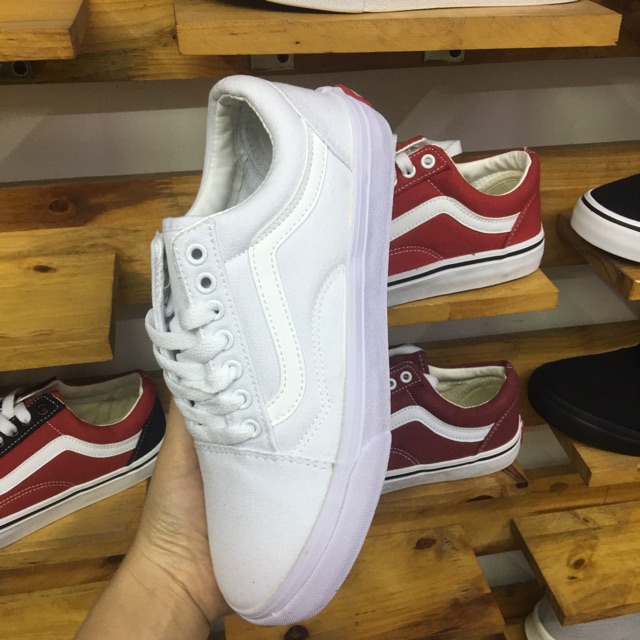 Giày 𝐕𝐀𝐍𝐒 old skool full trắng loại đẹp size 36->43 NAM NỮ