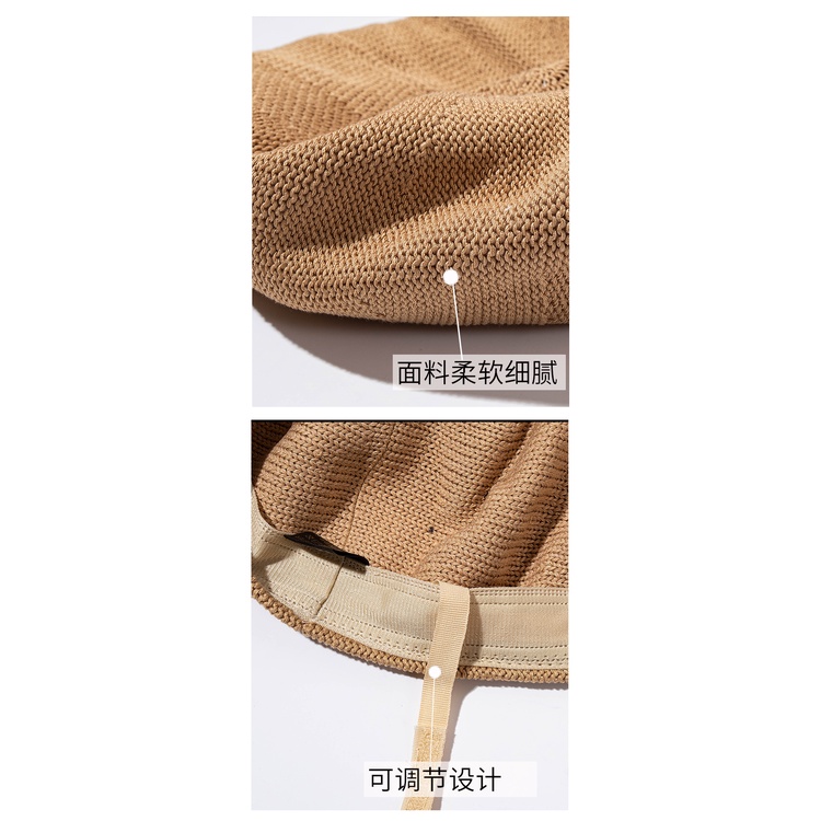 Mũ Beret Dệt Kim Thoáng Khí Thời Trang Xuân Thu Cho Nữ