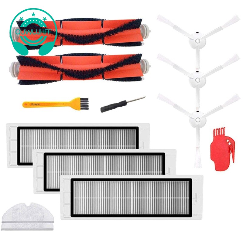 Accessories For Xiaomi Mijia/Roborock Robot Vacuum Cleaner Pack Of 3 Hepa Filters,2 Main Brushes,1 Cleaning Tool,3 Side Brushes