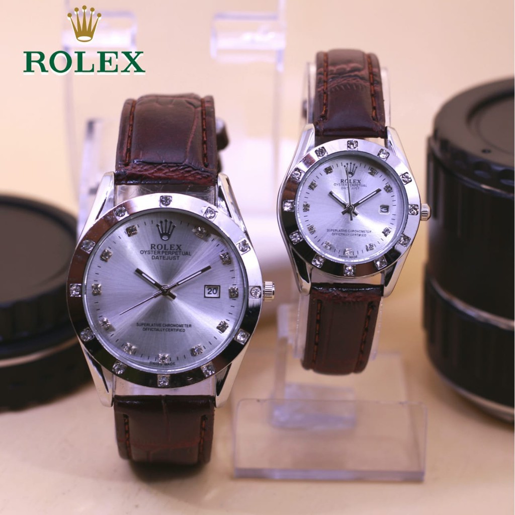 Đồng Hồ Rolex Dây Da Thời Trang Cho Cặp Đôi