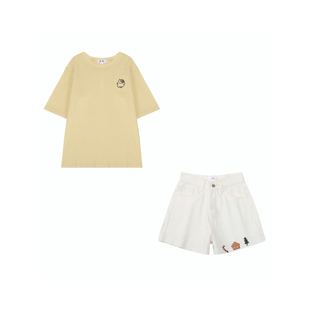 (HÀNG ORDER) Set áo + quần short siêu kute phong cách ulzzang Hàn Quốc *ib shop chọn màu, size*