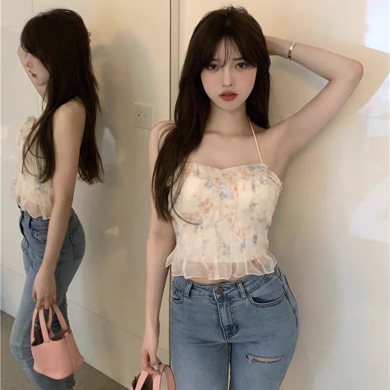 Áo Yếm Nữ In Hoa Gợi Cảm Hợp Thời Trang