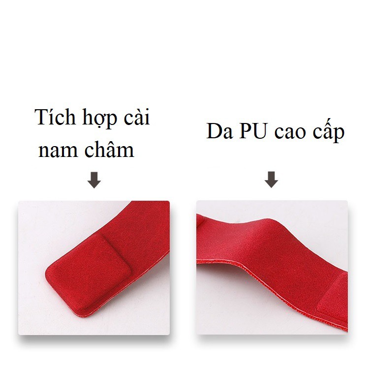 Kẹp da nam châm tiện lợi thu gọn và cố định dây tai nghe cáp sạc điện thoại CAIDAY-NCH