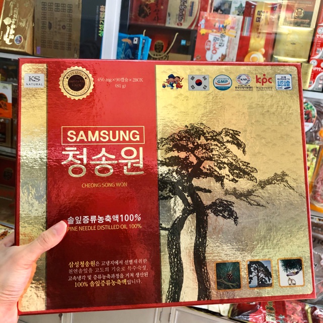 [MẪU MỚI VỀ] Tinh dầu thông đỏ Samsung CheongSongWon Premium 180 Viên Hàn Quốc