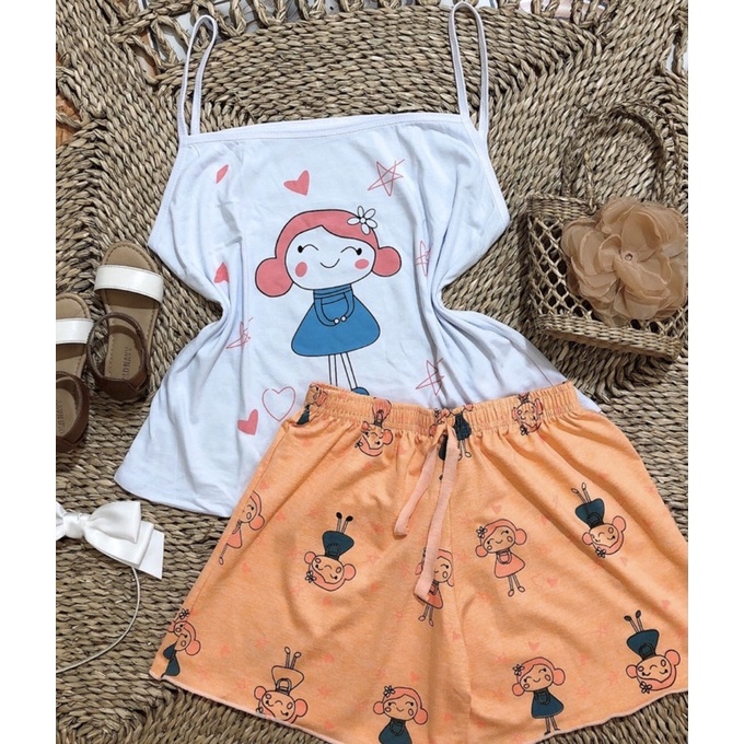 Bộ ngủ hoạt hình ullazang chất cotton JUNIDO B14
