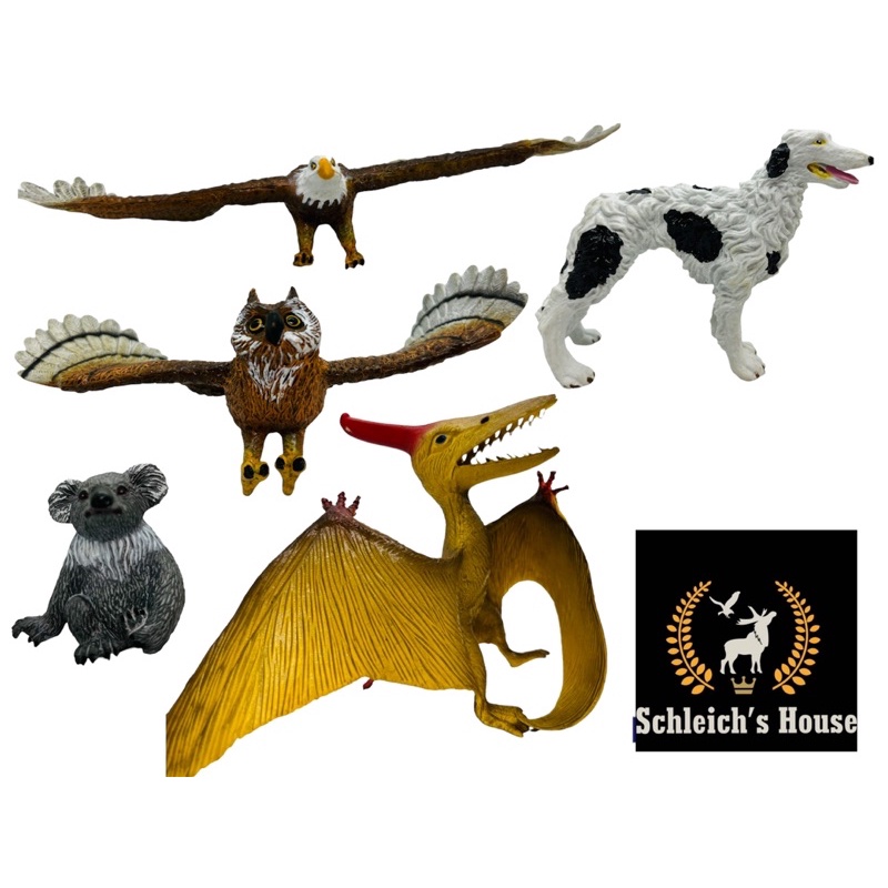 Mô hình động vật , đồ chơi AAA chính hãng chim Cú , đại bàng đang bay , gấu túi koala , khủng long bay - Schleich House