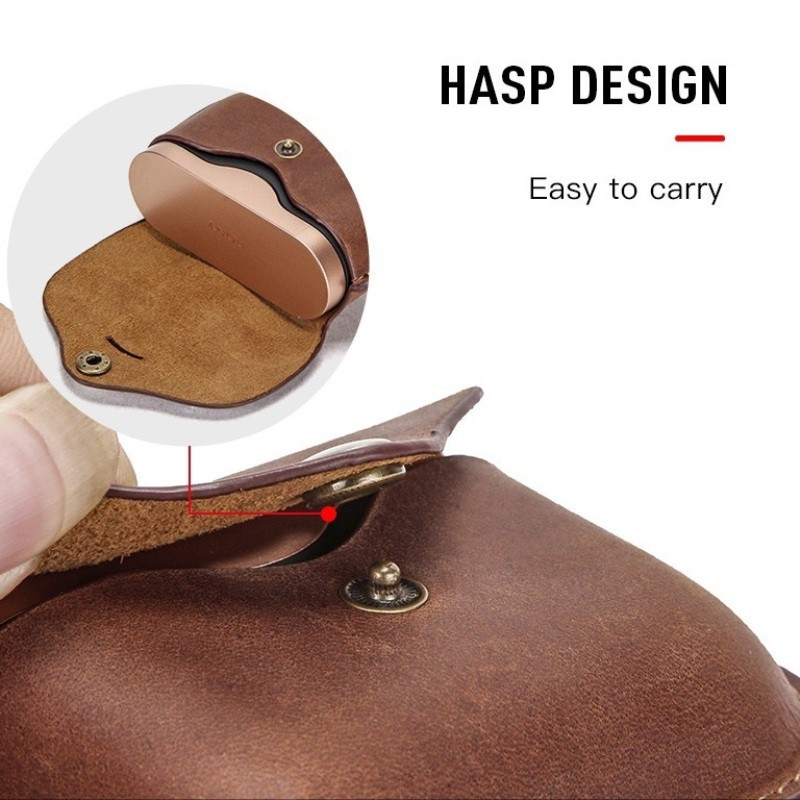 Vỏ bảo vệ hộp sạc tai nghe Sony Wf-1000Xm3 bằng da thật kiểu Vintage cao cấp kèm móc khóa