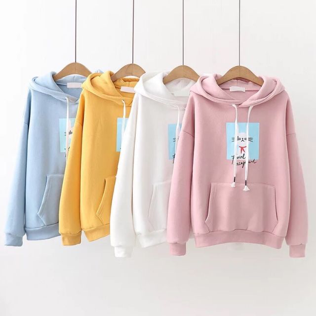 (Giá Sập Sàn) Áo Khoác Nỉ Hoodie H & V Thời Trang Nữ Hình Mèo Cute mẫu nỉ mới nhất